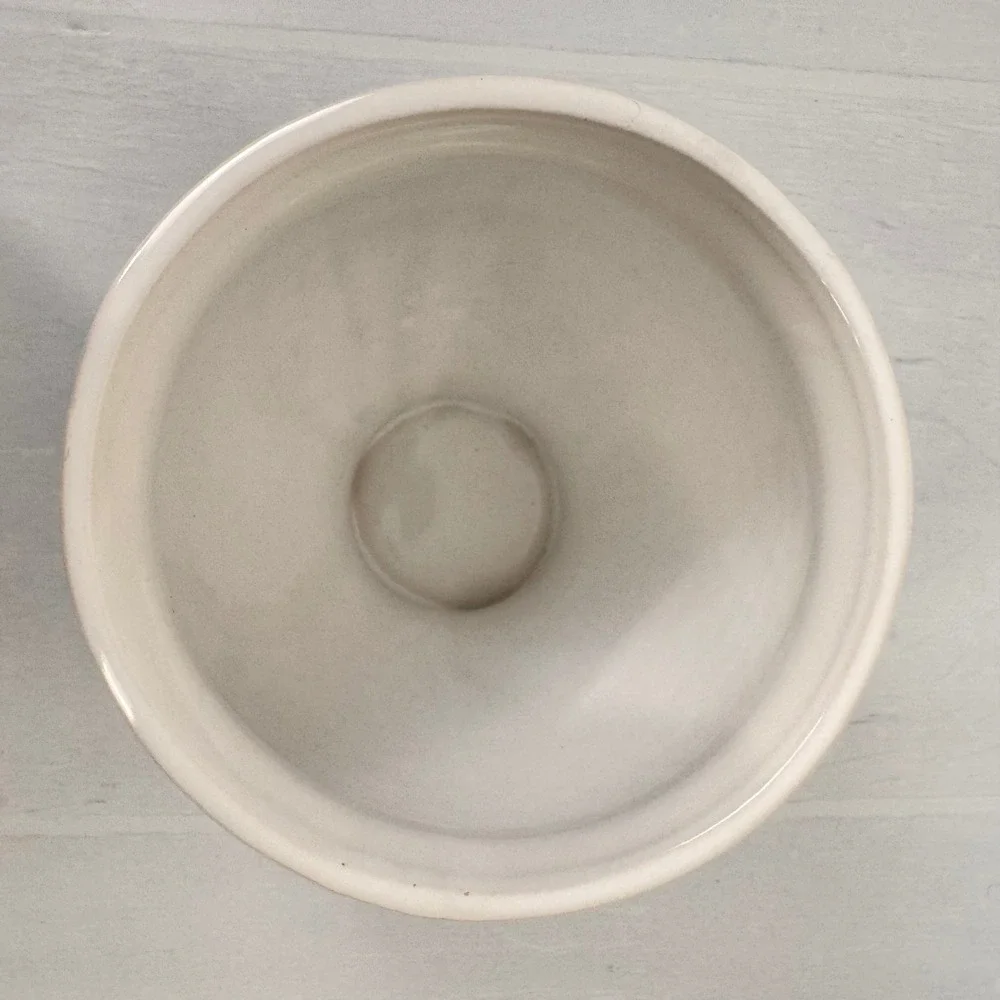 White Ceramic Hobnail Planter Pot Pedestal Base Textured Boho Decor